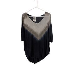 Free People Scoop Neck Top Tie-Dye Lightweight Women's Size XS Gray Brown